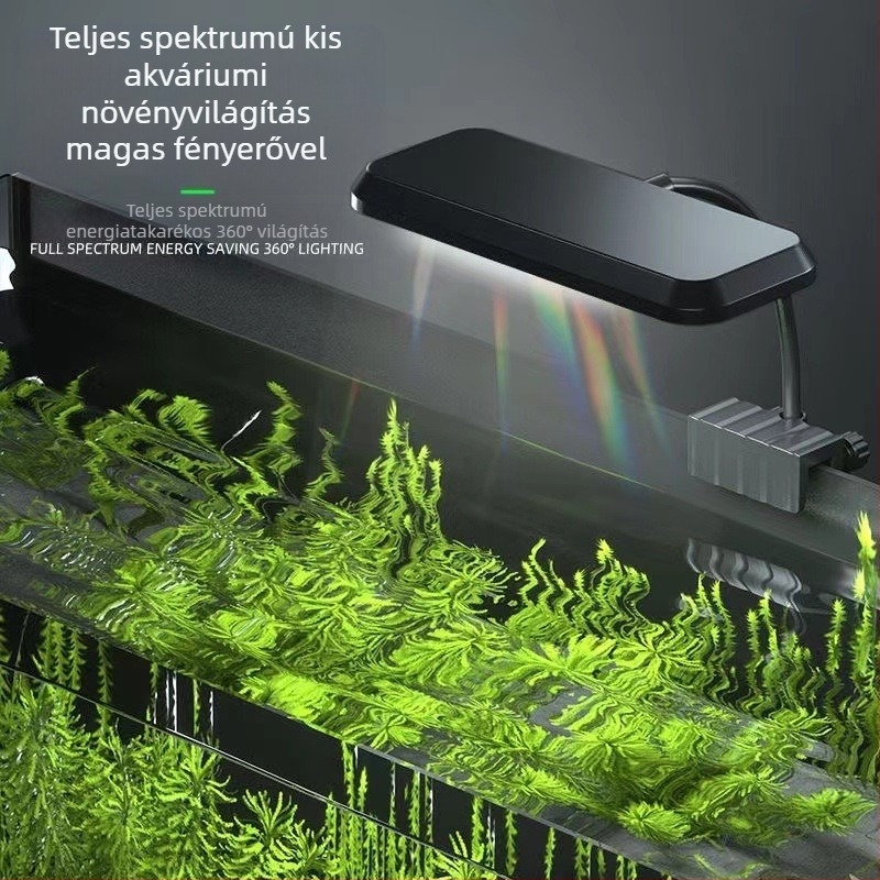 Akváriumi növények klipszes lámpája, műanyag ház, 8W–13W, tömeg 0,5 kg