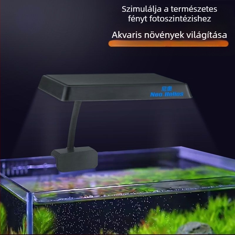 Akváriumi növények klipszes lámpája, műanyag ház, 8W–13W, tömeg 0,5 kg