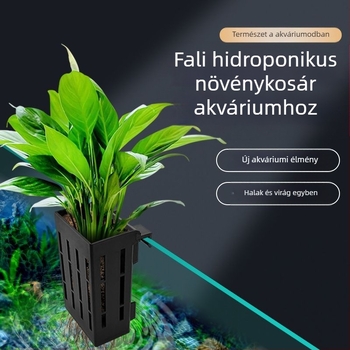 Akváriumhoz falra szerelhető hidroponikus növénykosár – dekoratív vízi növény kosár