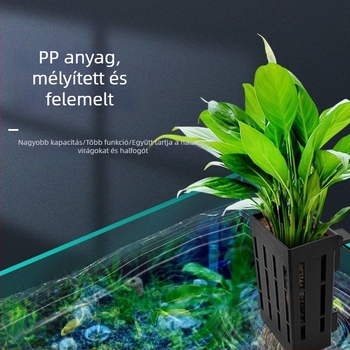 Akváriumhoz falra szerelhető hidroponikus növénykosár – dekoratív vízi növény kosár