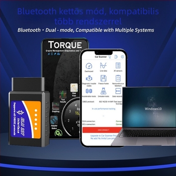OBD diagnosztikai műszer ELM327 V2.1, Bluetooth 5.1, 12V, Modell XL-OBDII V2.1, -40°C-tól 65°C-ig