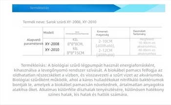 Letter Friends Akvárium sarokszűrő, szűrőgyapotos kivitel, kis pneumatikus kialakítás