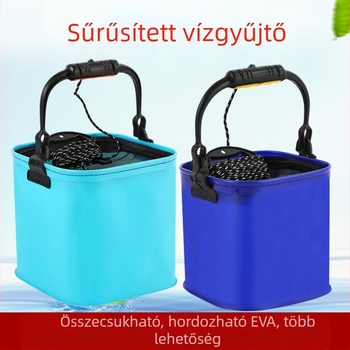EVA összecsukható élőhalas vödör átlátszó tetővel – horgászfelszerelés vödör és tároló doboz