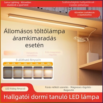 LED-szalagos asztali lámpa a kollégiumhoz, USB mágneses tartó, szemvédelem, 220V bemenet