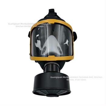 Szilikon teljes arcú gázmaszk, hengeres kialakítás – KN95 védelem toxikus gázok ellen, GB2890-2009 szabvány, 10 készlet dobozonként