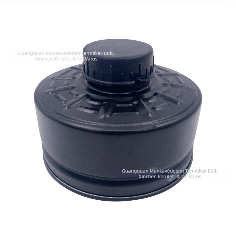 Szilikon teljes arcú gázmaszk, hengeres kialakítás – KN95 védelem toxikus gázok ellen, GB2890-2009 szabvány, 10 készlet dobozonként