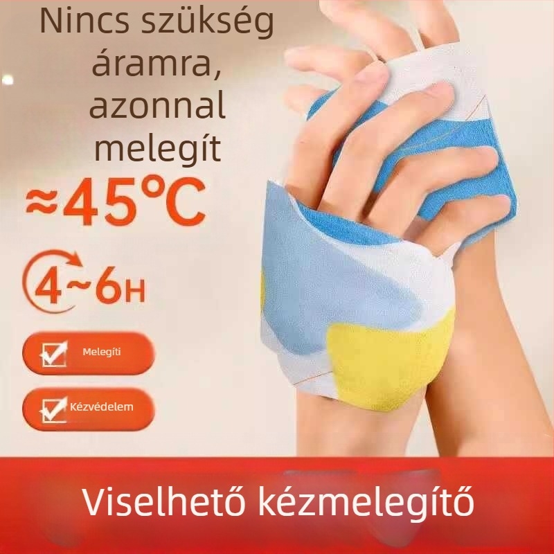 Önjégő kézmelegítő tapasz ürömmel, gőzös melegítés, nyomtatott vászon, kézre, modern minimalist stílus