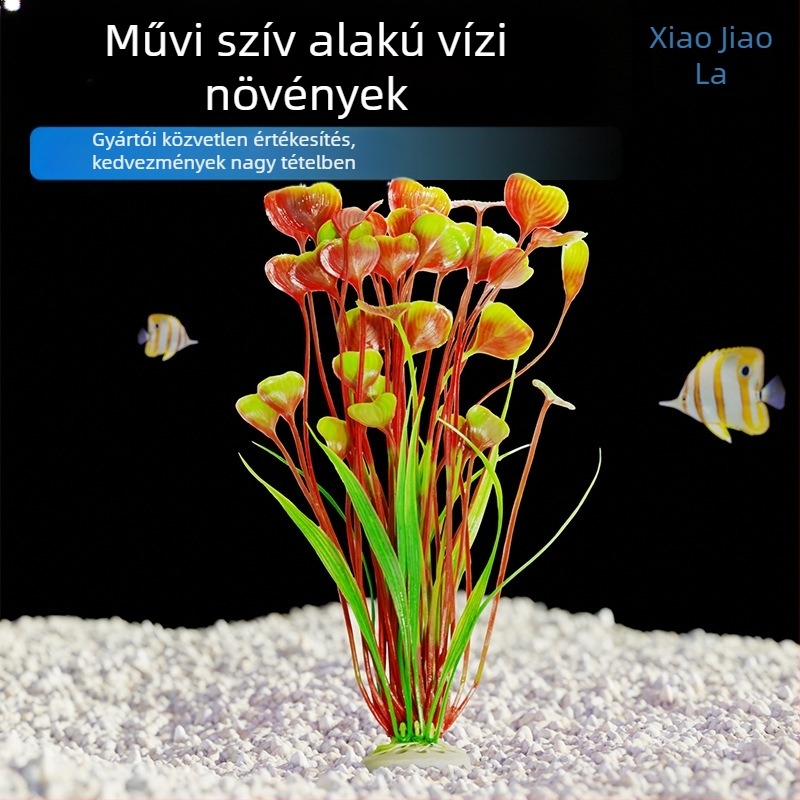 PVC anyagú akváriumi növény a tájépítéshez – mű növény az akváriumba, márka Little jiaola, stílus Love grass, súly 117 g