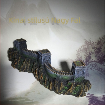 Akvarisztikai tájkép dekoráció: kínai Nagy Fal stílusú gyanta részek