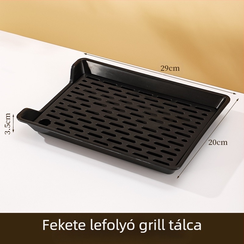 PP négyszögletes tál leürítő hálóval, testreszabható logónyomtatás, mikróban nem használható, modern minimalista stílus