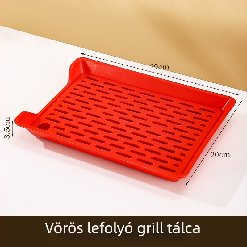 PP négyszögletes tál leürítő hálóval, testreszabható logónyomtatás, mikróban nem használható, modern minimalista stílus