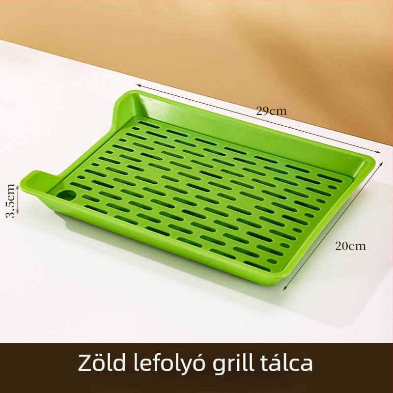 PP négyszögletes tál leürítő hálóval, testreszabható logónyomtatás, mikróban nem használható, modern minimalista stílus