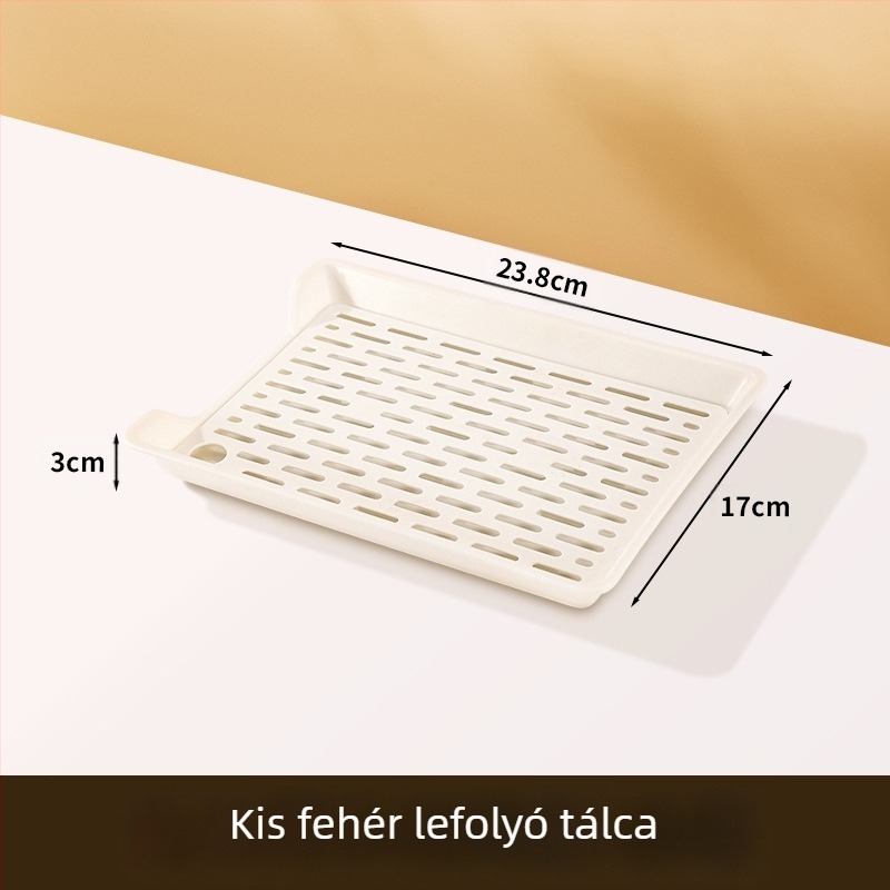 PP négyszögletes tál leürítő hálóval, testreszabható logónyomtatás, mikróban nem használható, modern minimalista stílus