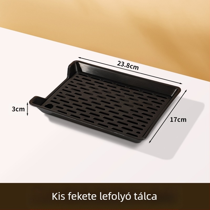 PP négyszögletes tál leürítő hálóval, testreszabható logónyomtatás, mikróban nem használható, modern minimalista stílus