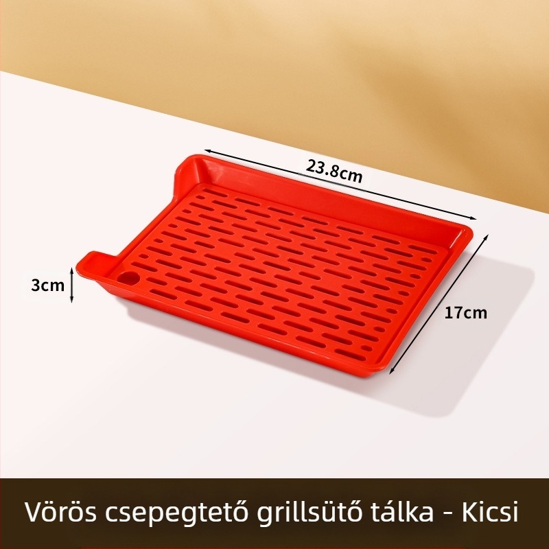 PP négyszögletes tál leürítő hálóval, testreszabható logónyomtatás, mikróban nem használható, modern minimalista stílus