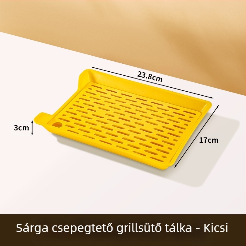 PP négyszögletes tál leürítő hálóval, testreszabható logónyomtatás, mikróban nem használható, modern minimalista stílus