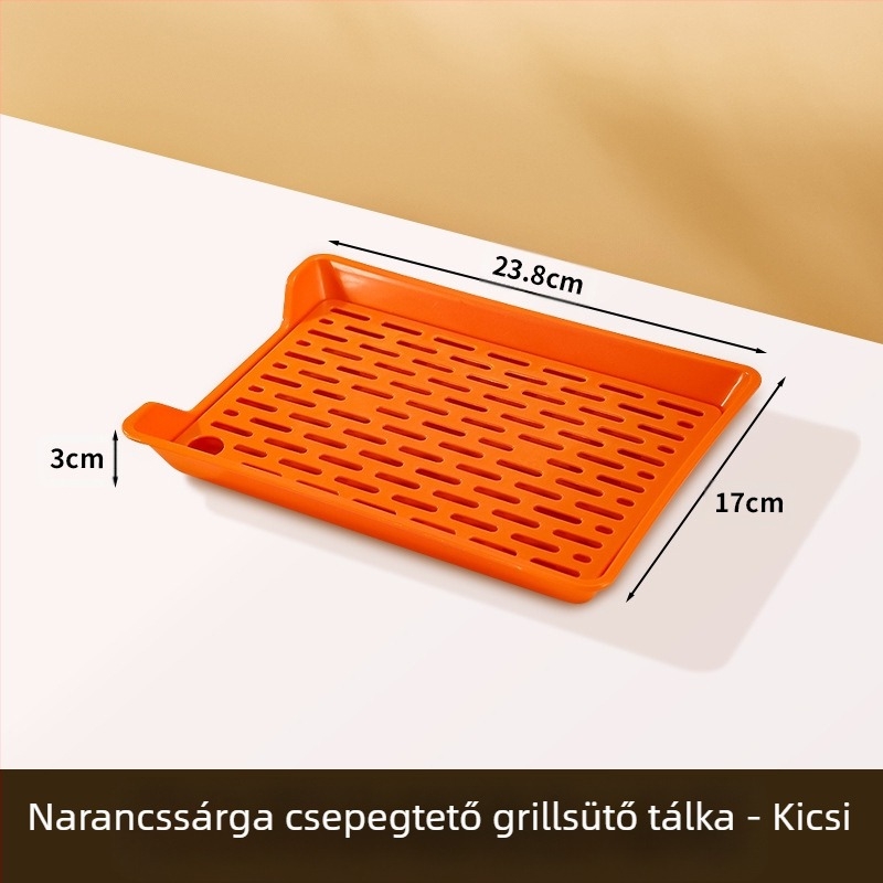 PP négyszögletes tál leürítő hálóval, testreszabható logónyomtatás, mikróban nem használható, modern minimalista stílus