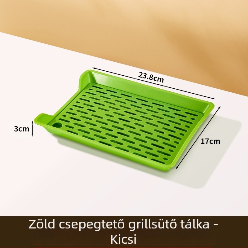 PP négyszögletes tál leürítő hálóval, testreszabható logónyomtatás, mikróban nem használható, modern minimalista stílus