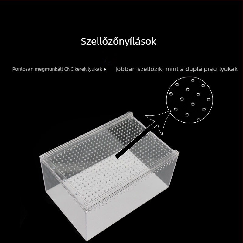 Akril integrált terrárium szivárgásmentes kivitelben — kígyók, gecko, szarvasbéka, pókok és teknősök számára