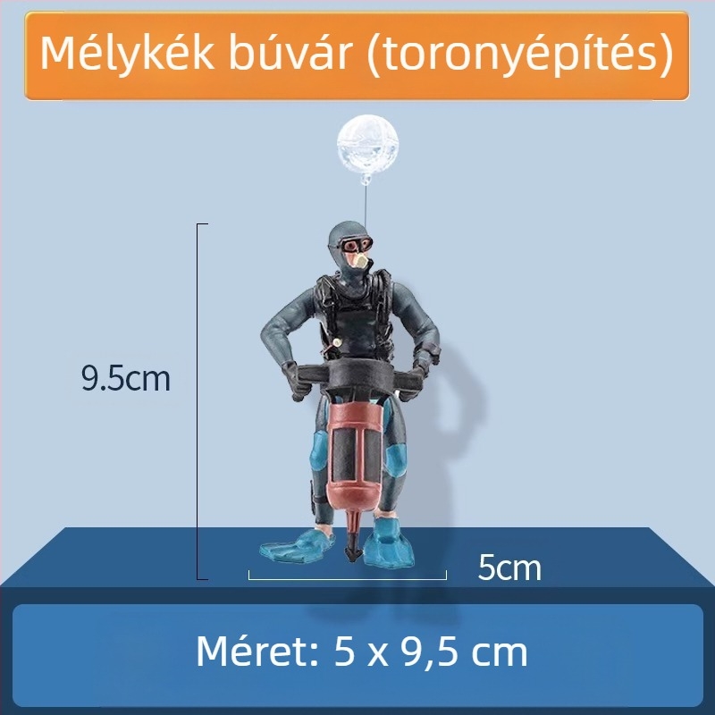 Akvarisztikai dekoráció – Kis boszorkány lebegő golyóval, PVC; kategória: baba; stílus: baba; súly 0.1 g