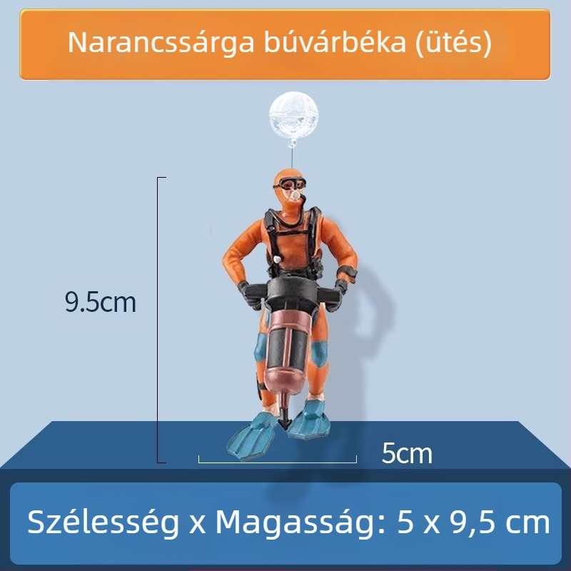 Akvarisztikai dekoráció – Kis boszorkány lebegő golyóval, PVC; kategória: baba; stílus: baba; súly 0.1 g