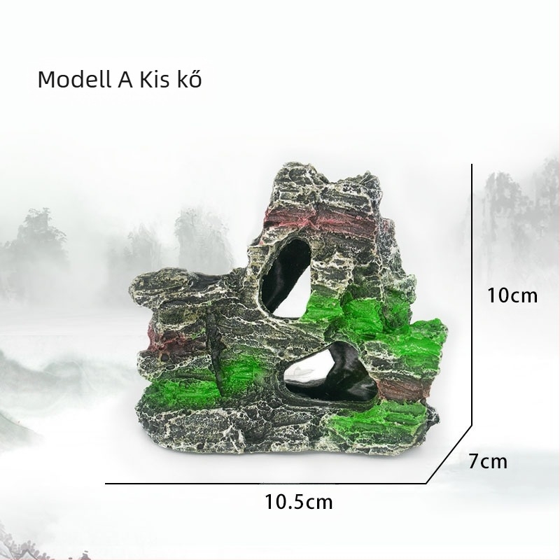 Mini gyanta kőzet akváriumhoz — környezetbarát gyanta, akvárium világ tájkép, díszítő tájépítés, egyszerű stílus, csomag 100