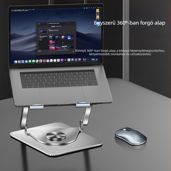 Notebook állvány 360°-os forgással, szénacélból, modell L121, tömeg 1,97 kg, kar hossza 50 cm
