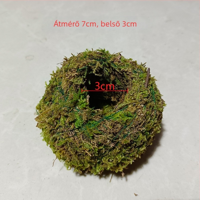 Moha gömb virágcserép orchideákkal és mini tájképpel, padlóra álló kivitel, pásztor-stílusú otthoni kertészeti