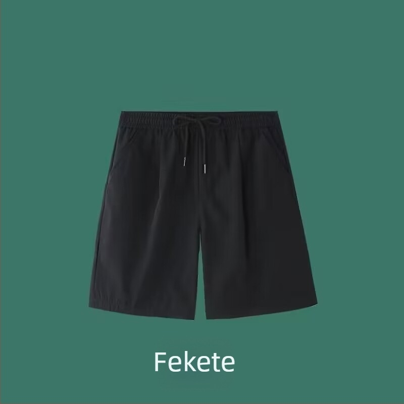 Koreai stílusú egyenes szabású férfi sportos hétköznapi nadrág, nyár, középmagas derekú, poliészter-keverék