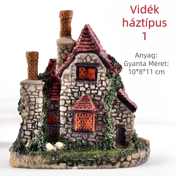 Gyanta mikrotájkép szukkulentákkal, dekoratív bonsai figura és reális modell