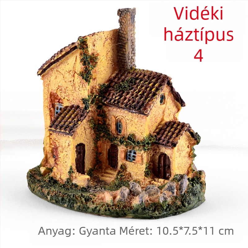 Gyanta mikrotájkép szukkulentákkal, dekoratív bonsai figura és reális modell