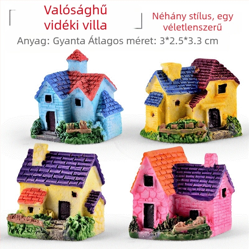 Gyanta mikrotájkép szukkulentákkal, dekoratív bonsai figura és reális modell