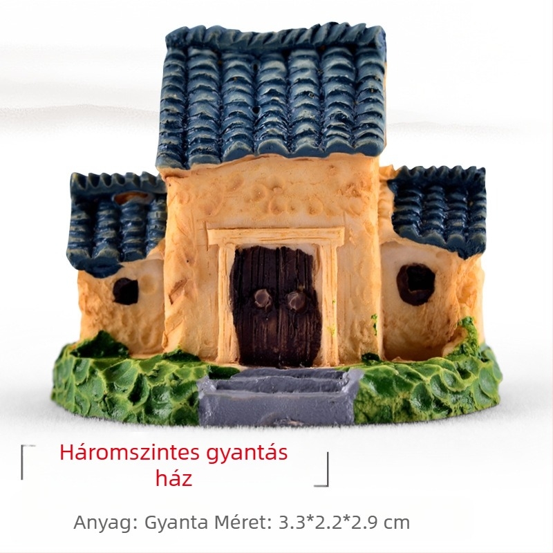 Gyanta mikrotájkép szukkulentákkal, dekoratív bonsai figura és reális modell