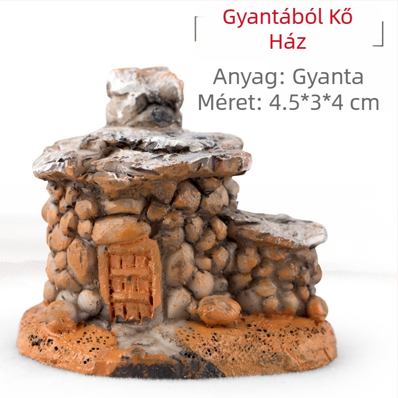 Gyanta mikrotájkép szukkulentákkal, dekoratív bonsai figura és reális modell