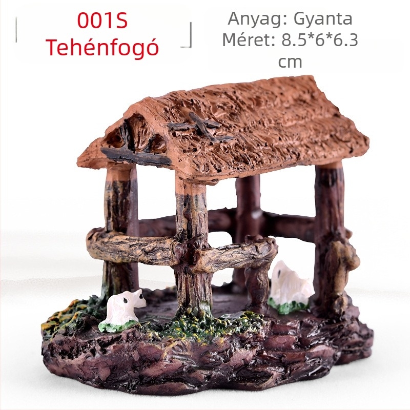 Gyanta mikrotájkép szukkulentákkal, dekoratív bonsai figura és reális modell