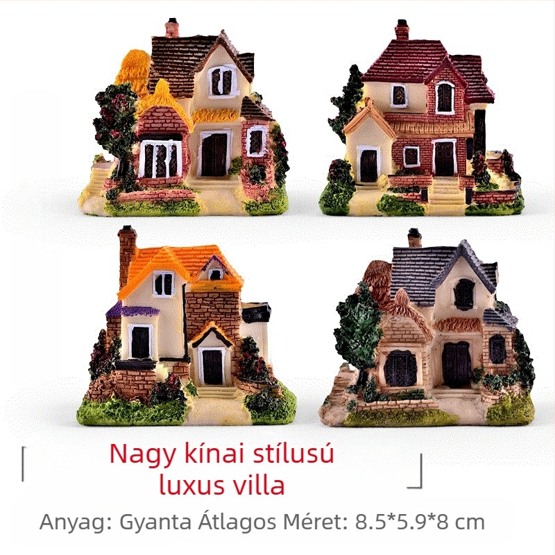 Gyanta mikrotájkép szukkulentákkal, dekoratív bonsai figura és reális modell
