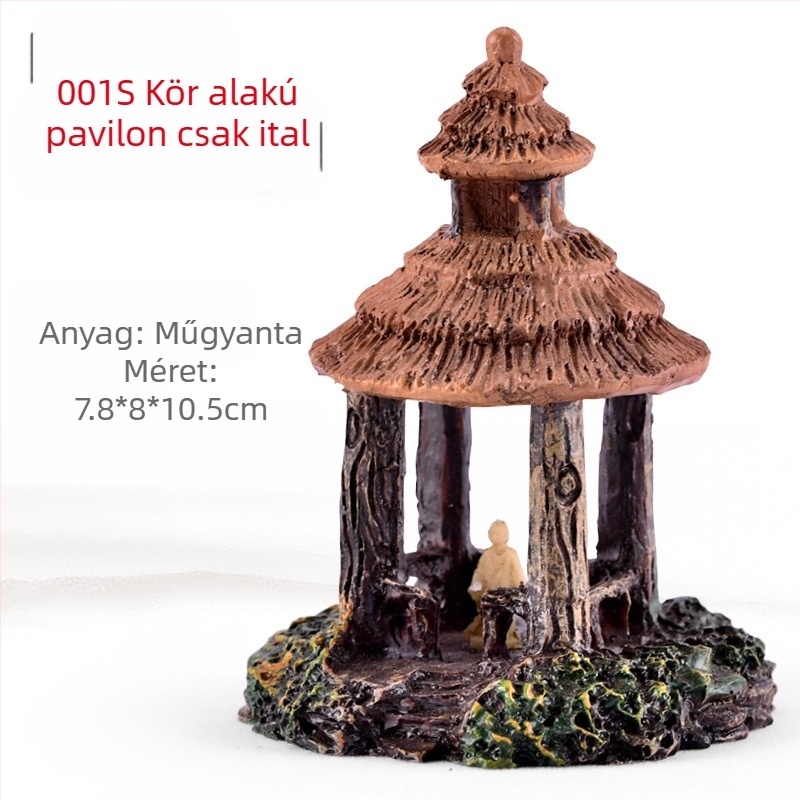 Gyanta mikrotájkép szukkulentákkal, dekoratív bonsai figura és reális modell