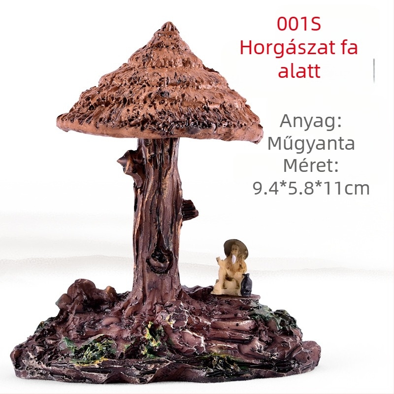 Gyanta mikrotájkép szukkulentákkal, dekoratív bonsai figura és reális modell