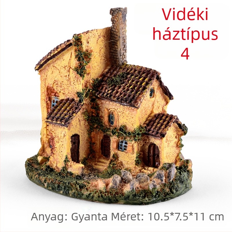 Gyanta mikrotájkép szukkulentákkal, dekoratív bonsai figura és reális modell