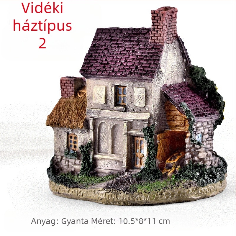 Gyanta mikrotájkép szukkulentákkal, dekoratív bonsai figura és reális modell