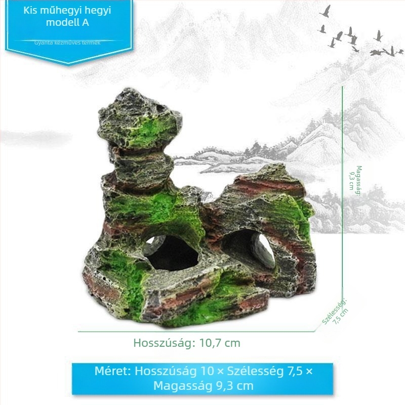 Akváriumi rockery dekoráció gyantából – valósághű tájhatás; Anyag: gyanta; Funkció: akvárium dekoráció; Súly: kb. 1 kg; Készlet: 1 db