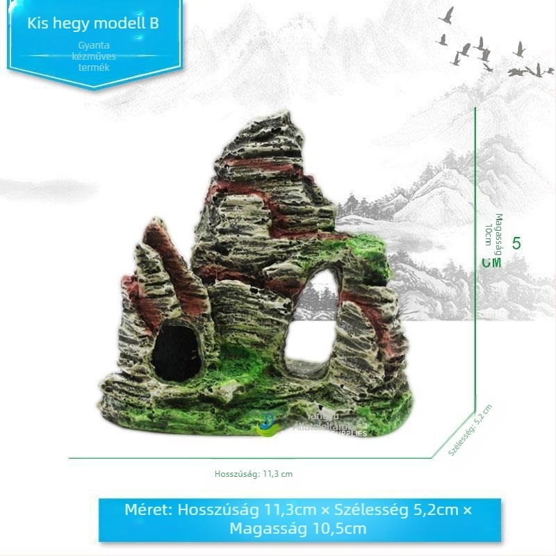 Akváriumi rockery dekoráció gyantából – valósághű tájhatás; Anyag: gyanta; Funkció: akvárium dekoráció; Súly: kb. 1 kg; Készlet: 1 db