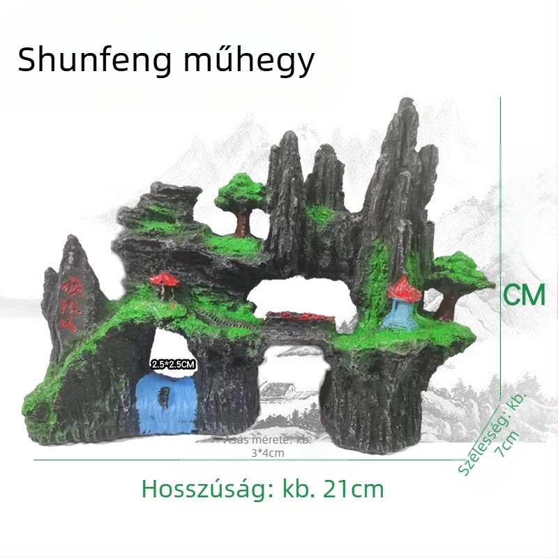 Akváriumi rockery dekoráció gyantából – valósághű tájhatás; Anyag: gyanta; Funkció: akvárium dekoráció; Súly: kb. 1 kg; Készlet: 1 db