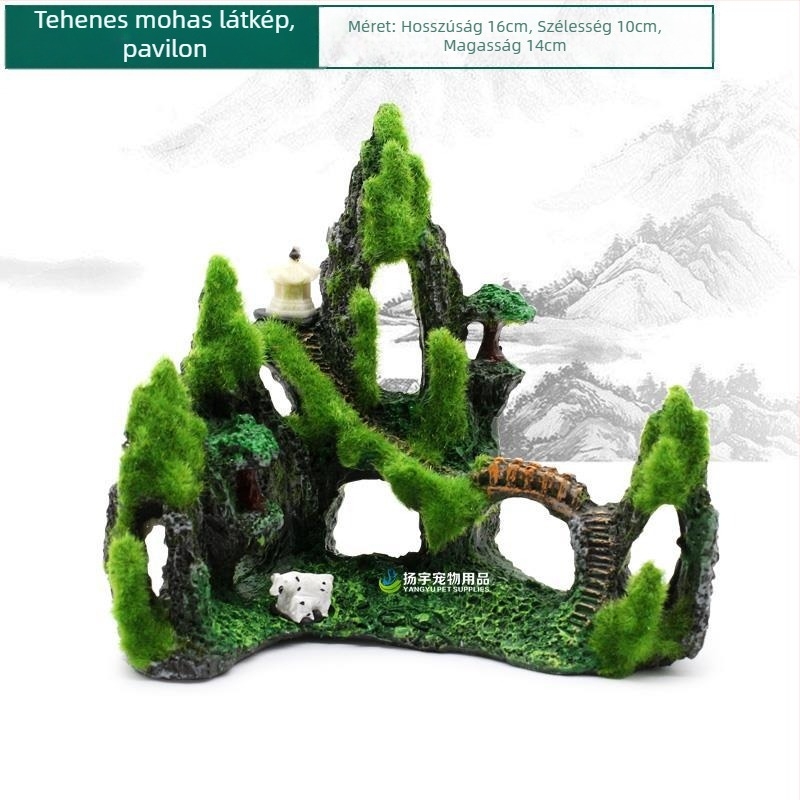 Akváriumi rockery dekoráció gyantából – valósághű tájhatás; Anyag: gyanta; Funkció: akvárium dekoráció; Súly: kb. 1 kg; Készlet: 1 db