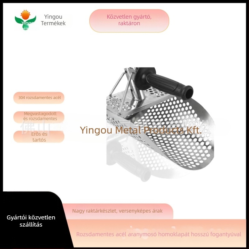 Rozsdamentes acélból készült tengerparti homoklapát aranyásáshoz és kincsvadászathoz hosszabbító rúddal, modell 95