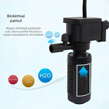 Garix mini akvárium szűrő — beépített rendkívül csendes szűrőkamra és oxigénpumpa, három az egyben; műanyag ház, 0,16 kg