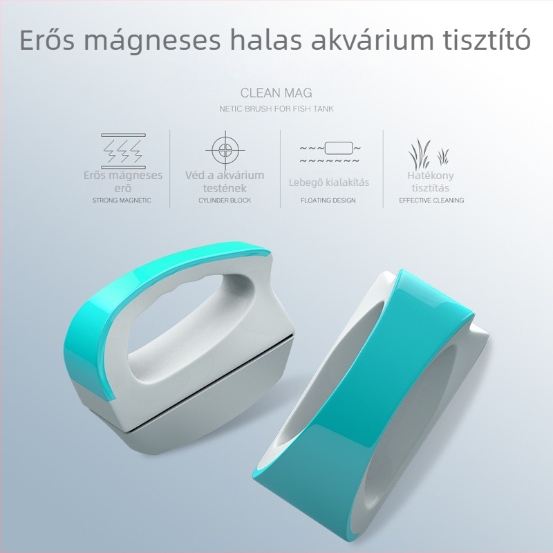 Mágneses műanyag akváriumi ecset, kétoldalas tisztítás üveghez, 100–600 g