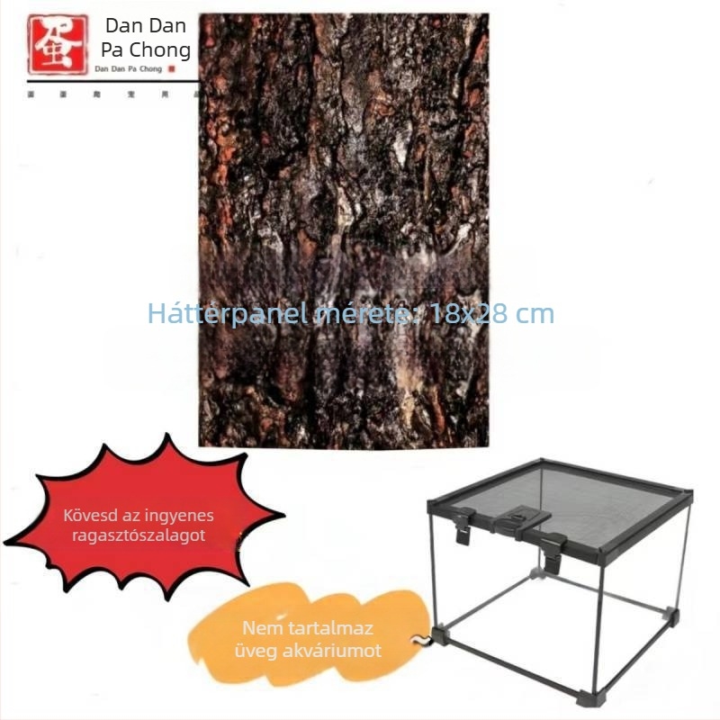 Fedéllel ellátott üveg terrárium arboreális hüllőknek, esőerdei ökoszisztéma élőhely, szaporítási doboz gecko számára