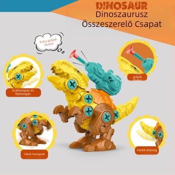 Dinoszaurusz tojás – szétszedhető és összerakható, lövőágyúval – oktatási DIY játék, műanyag; márka Same Flower; eredet Chenghai; 4–6 éveseknek