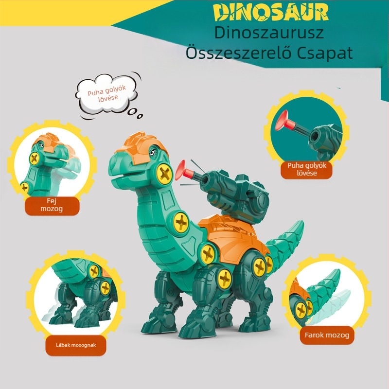 Dinoszaurusz tojás – szétszedhető és összerakható, lövőágyúval – oktatási DIY játék, műanyag; márka Same Flower; eredet Chenghai; 4–6 éveseknek